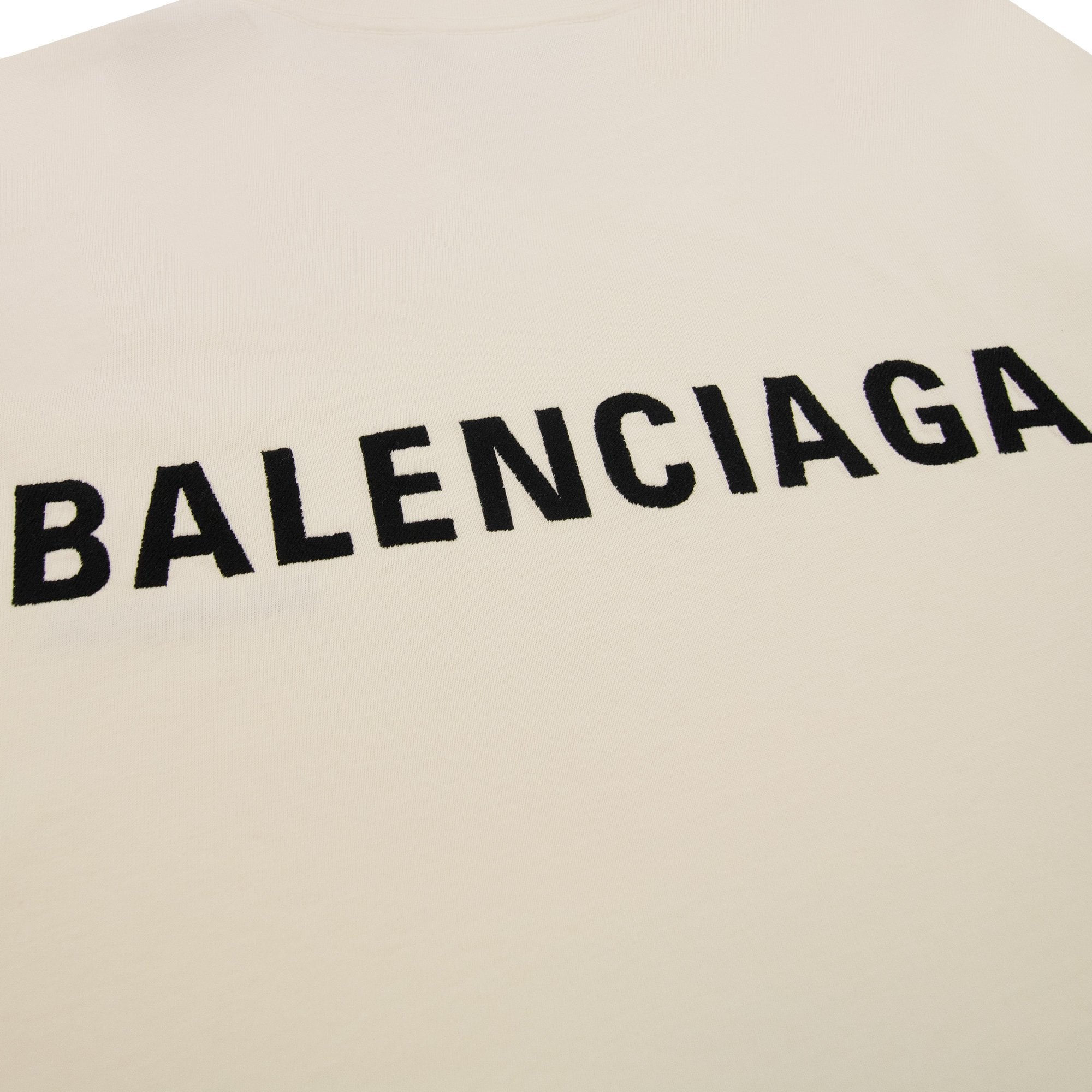 Balenciaga Logo Crewneck T Shirt Off White