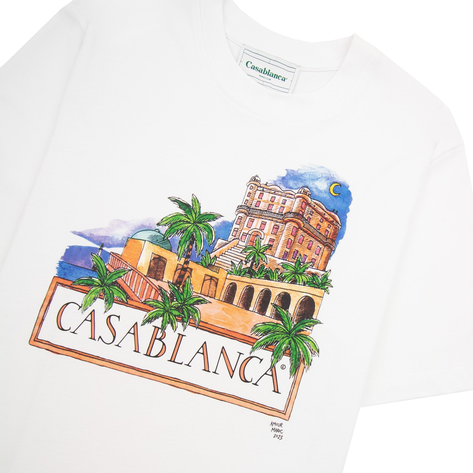 Casablanca Amour Maroc Printed T Shirt White 001