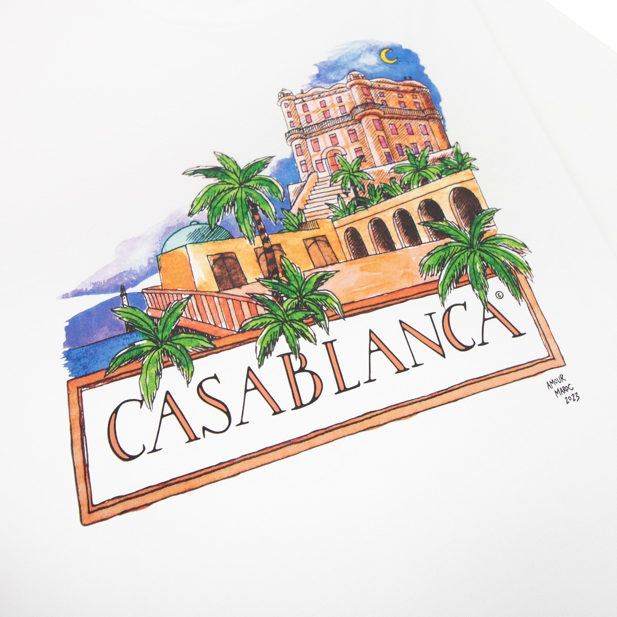 Casablanca Amour Maroc Printed T Shirt White 001