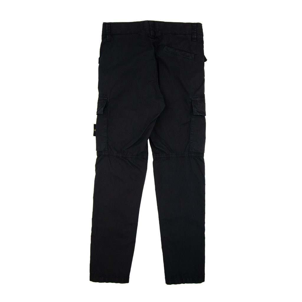 Stone Island Junior 30410 Garment Dyed Heavy Stretch Cargo Pants Black V0129
