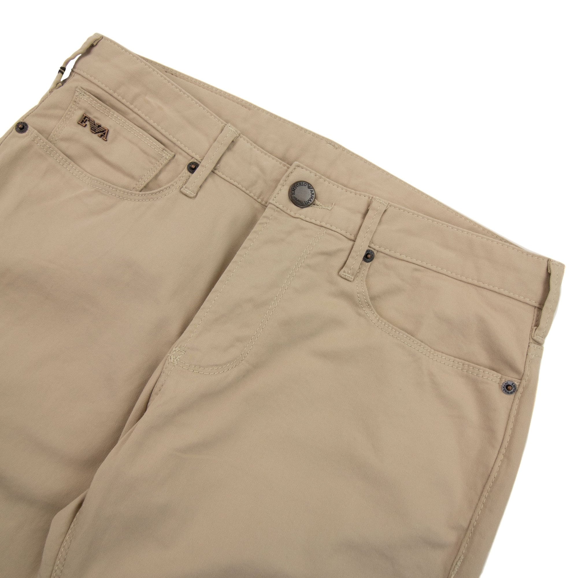 Emporio Armani J06 Slim-fit Stretch-gabardine Jeans Beige Chiaro 0142