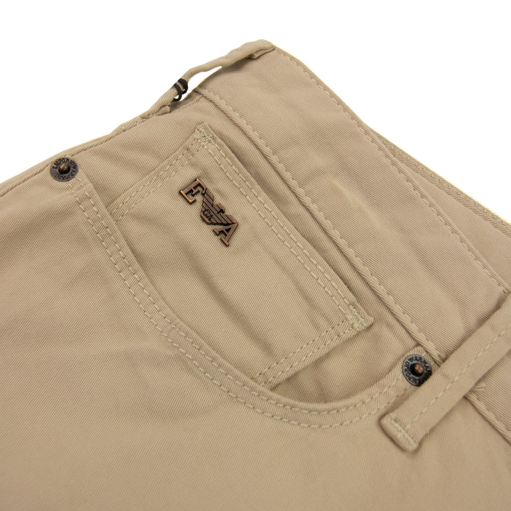 Emporio Armani J06 Slim-fit Stretch-gabardine Jeans Beige Chiaro 0142
