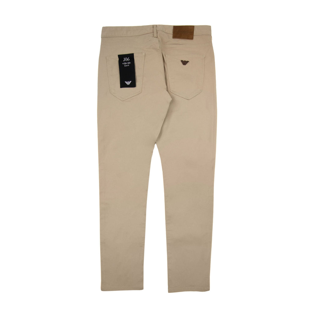 Emporio Armani J06 Slim-fit Stretch-gabardine Jeans Beige Chiaro 0142