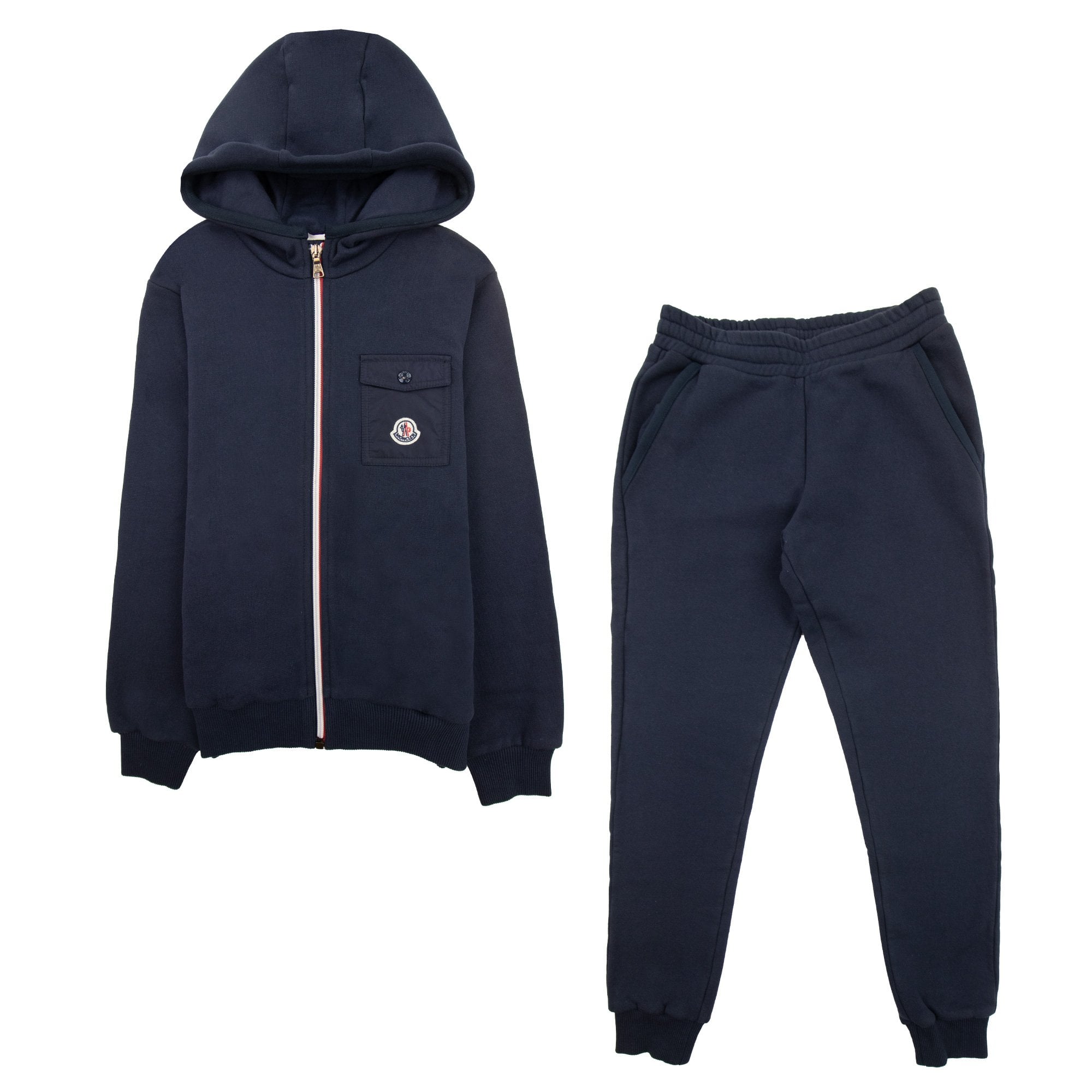 Moncler Junior Hooded Tracksuit Navy 742