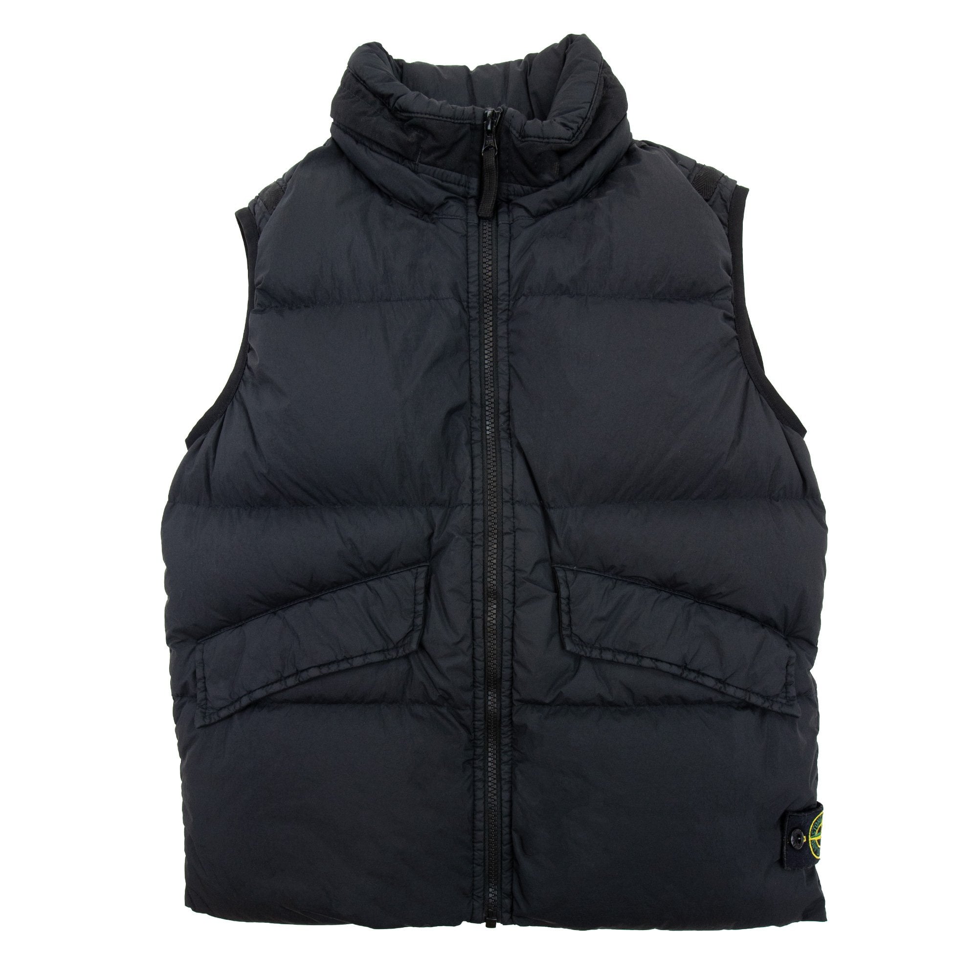 Stone Island Junior Krinkle Reps Padded Gilet Black V0029