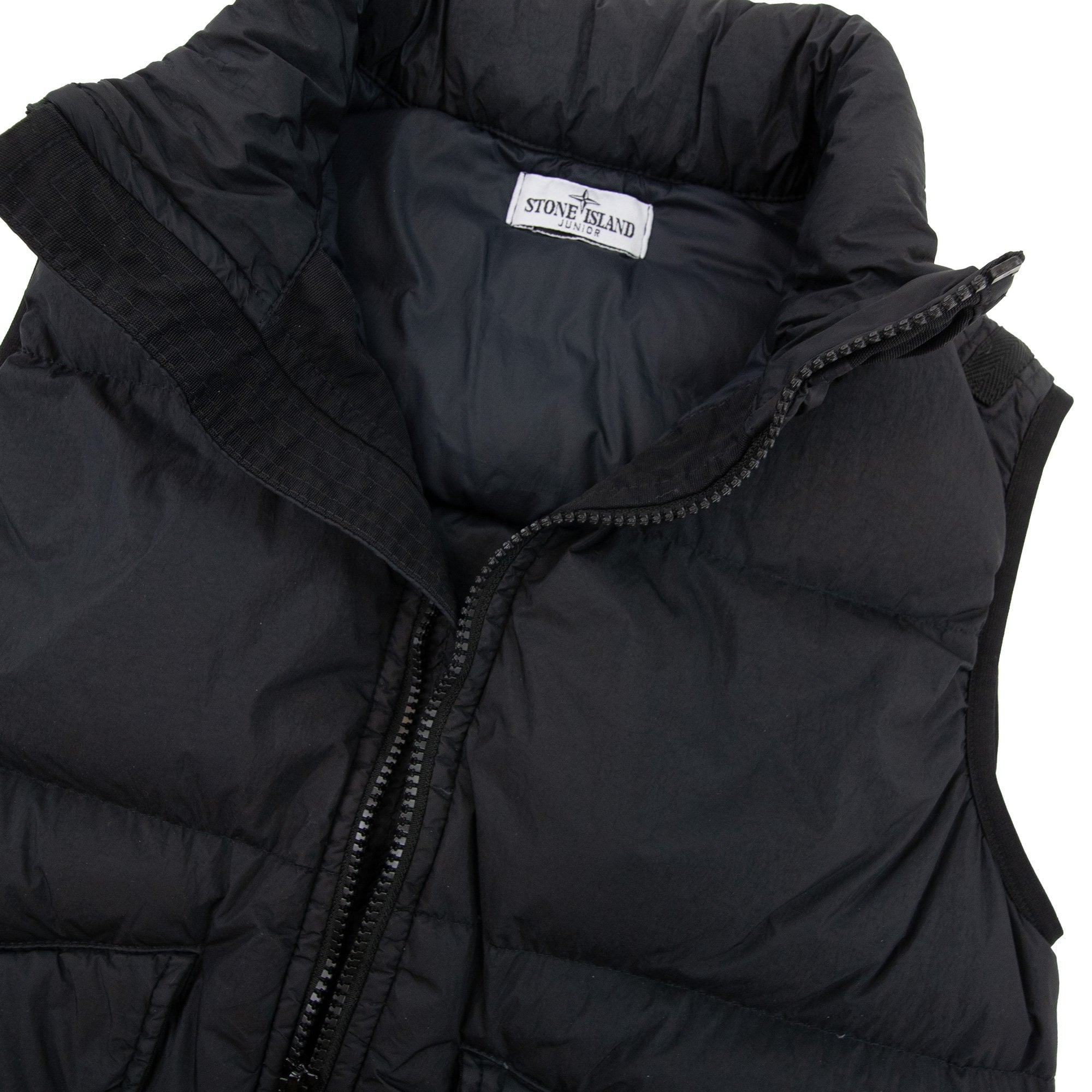 Stone Island Junior Krinkle Reps Padded Gilet Black V0029
