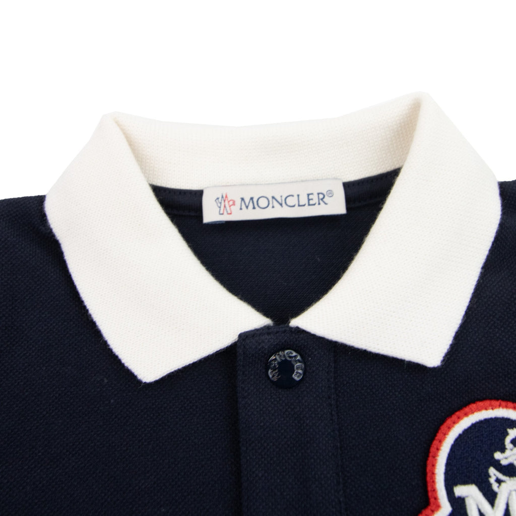 Moncler Junior Monogram Polo Shirt Navy 778