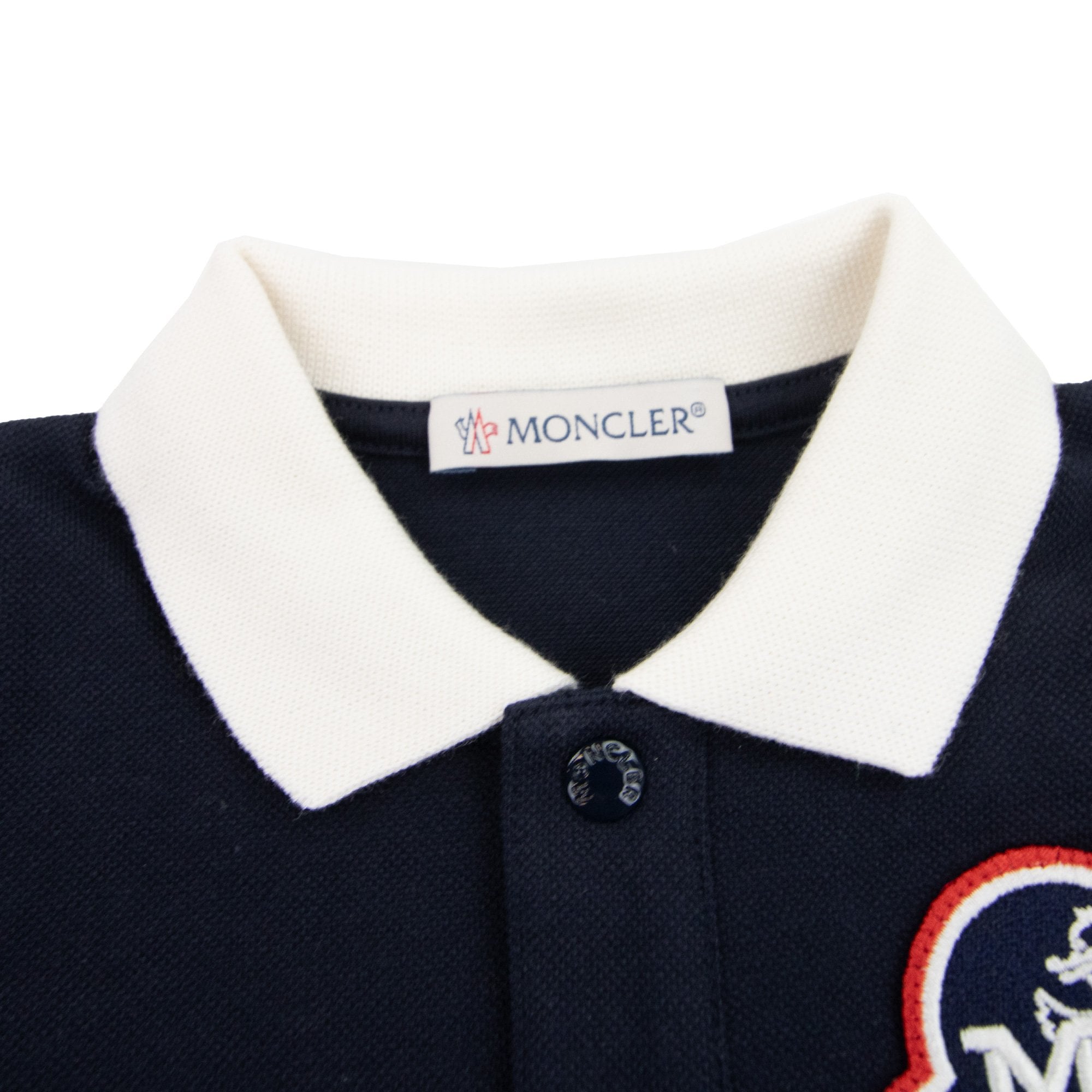Moncler Junior Monogram Polo Shirt Navy 778