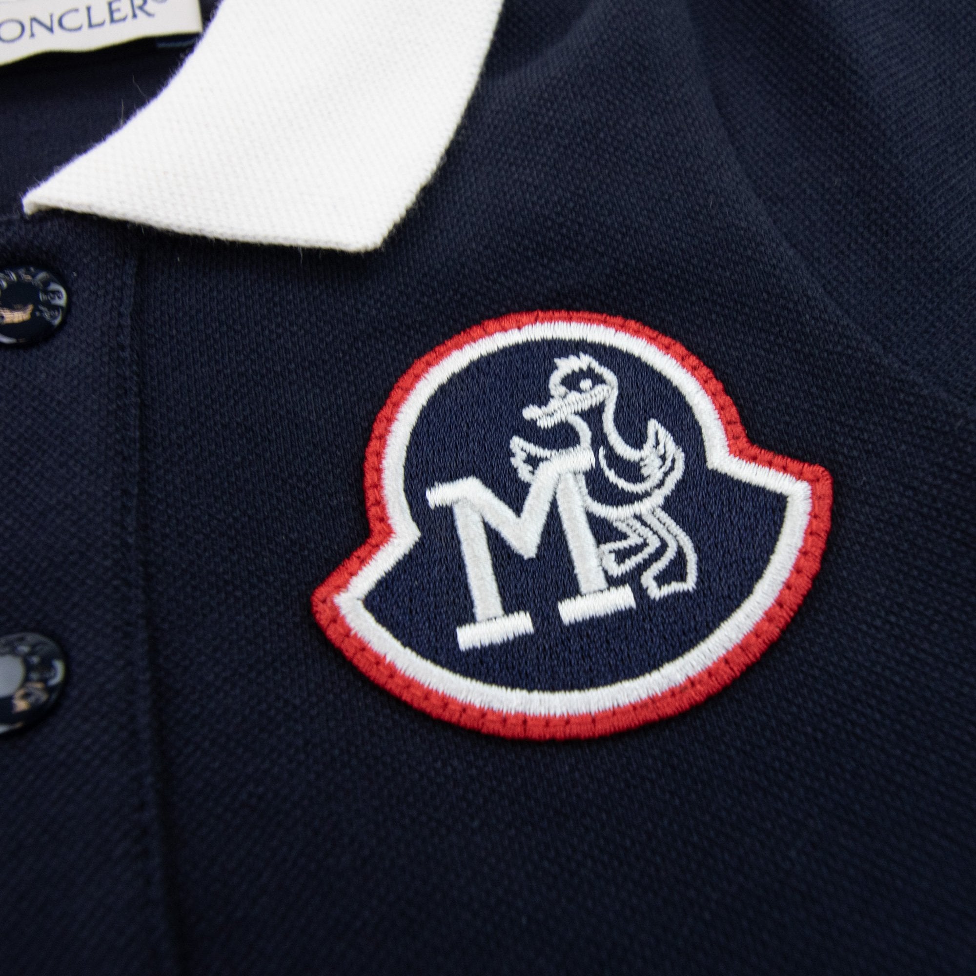 Moncler Junior Monogram Polo Shirt Navy 778