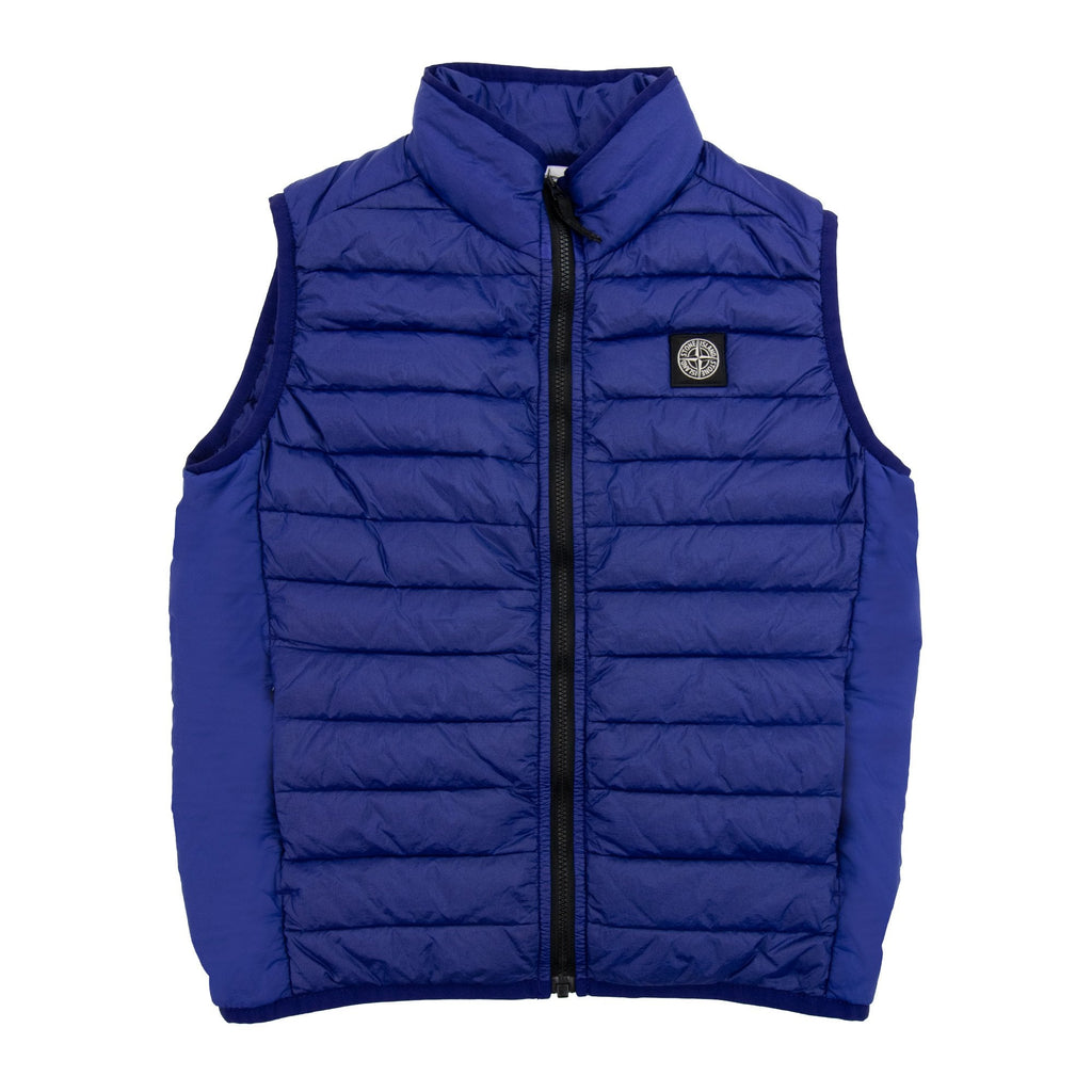 Stone Island Junior G0224 Hooded Down Blouson Gilet Blue V0022