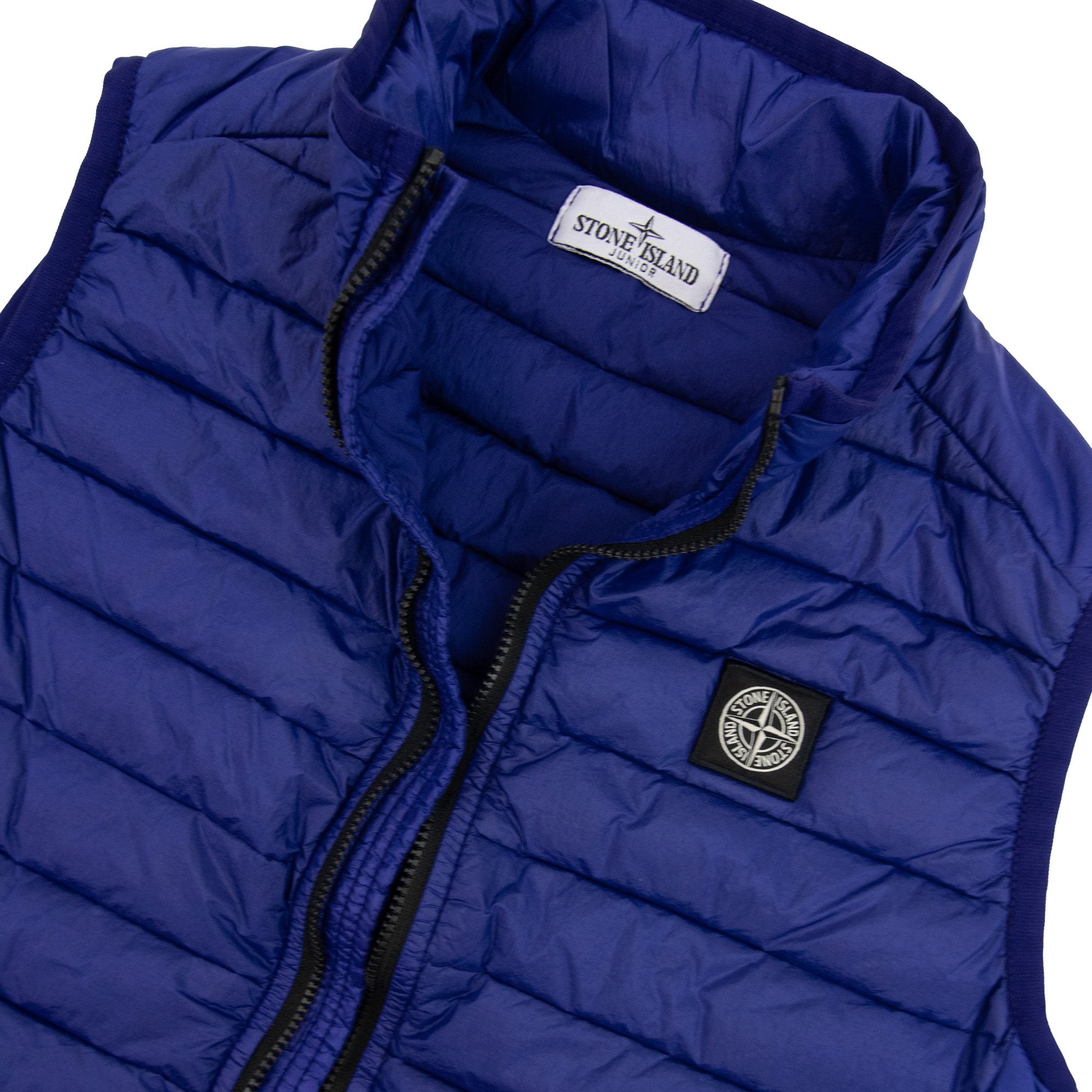 Stone Island Junior G0224 Hooded Down Blouson Gilet Blue V0022