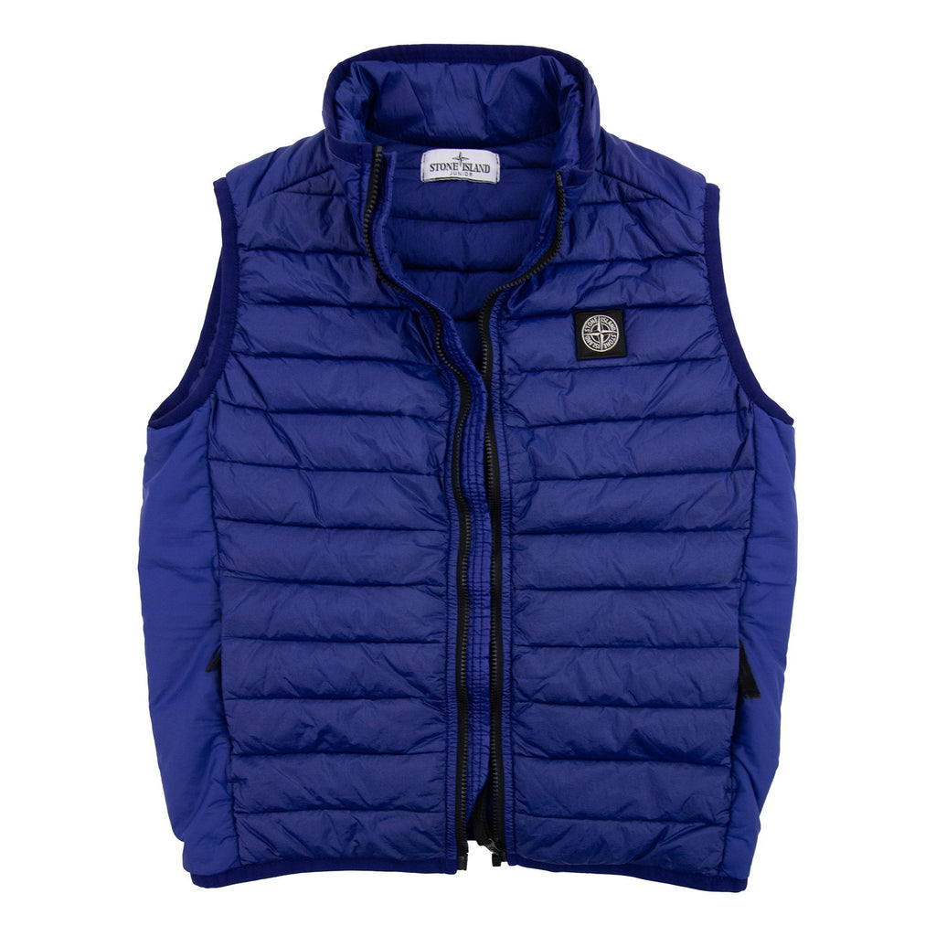 Stone Island Junior G0224 Hooded Down Blouson Gilet Blue V0022
