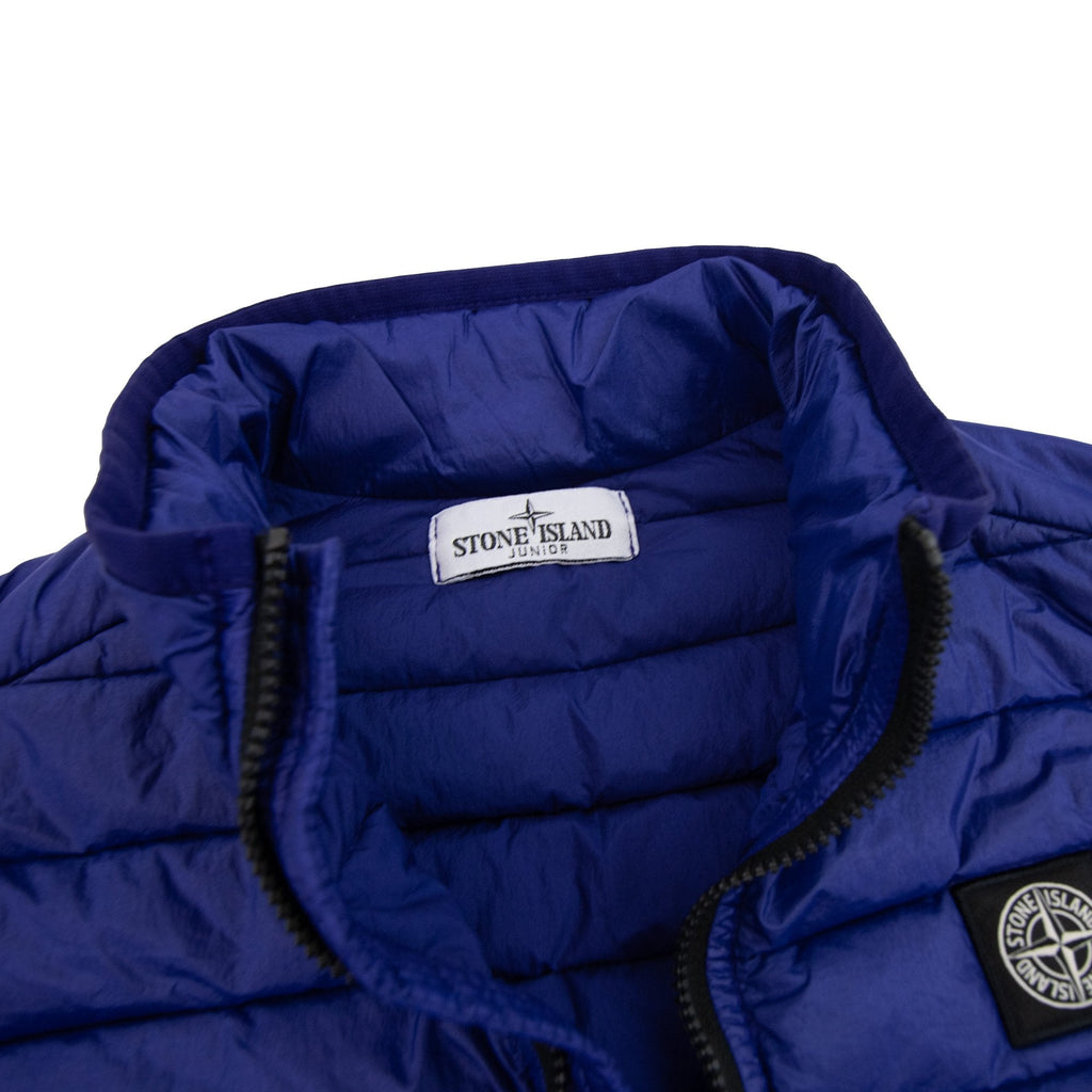 Stone Island Junior G0224 Hooded Down Blouson Gilet Blue V0022