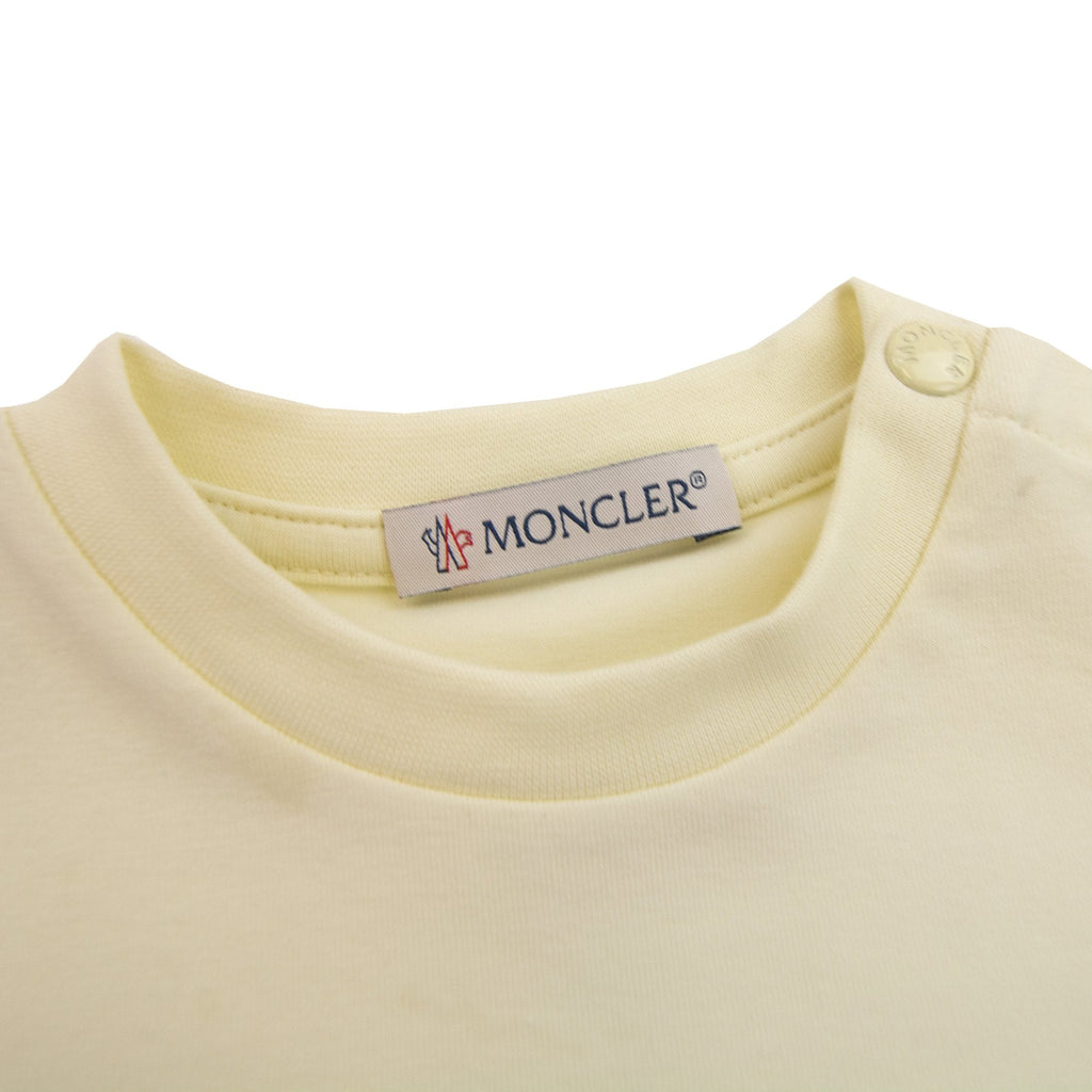 Moncler Junior Tennis Logo T Shirt Off White