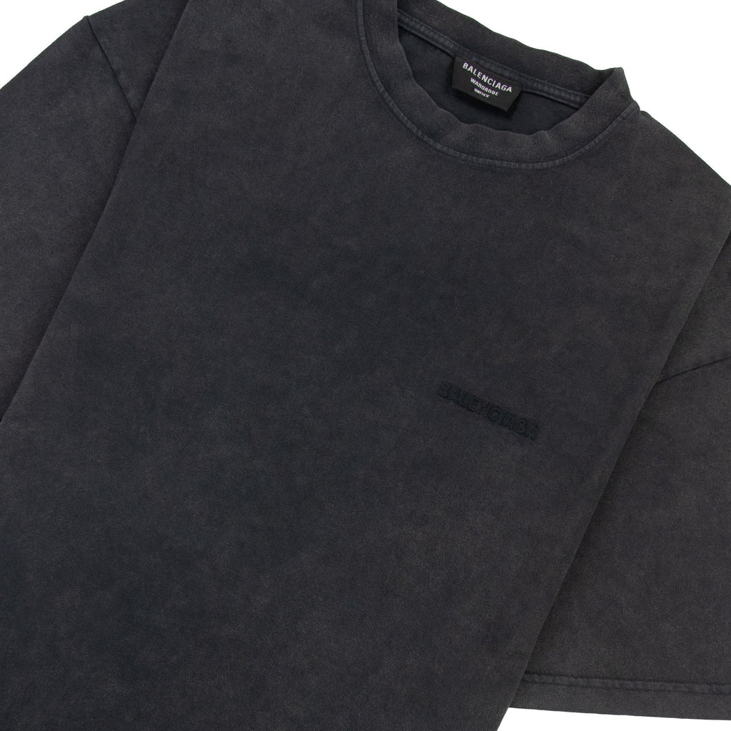 Balenciaga Logo Crewneck T Shirt Charcoal