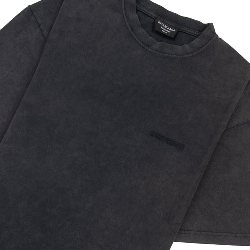 Balenciaga Logo Crewneck T Shirt Charcoal