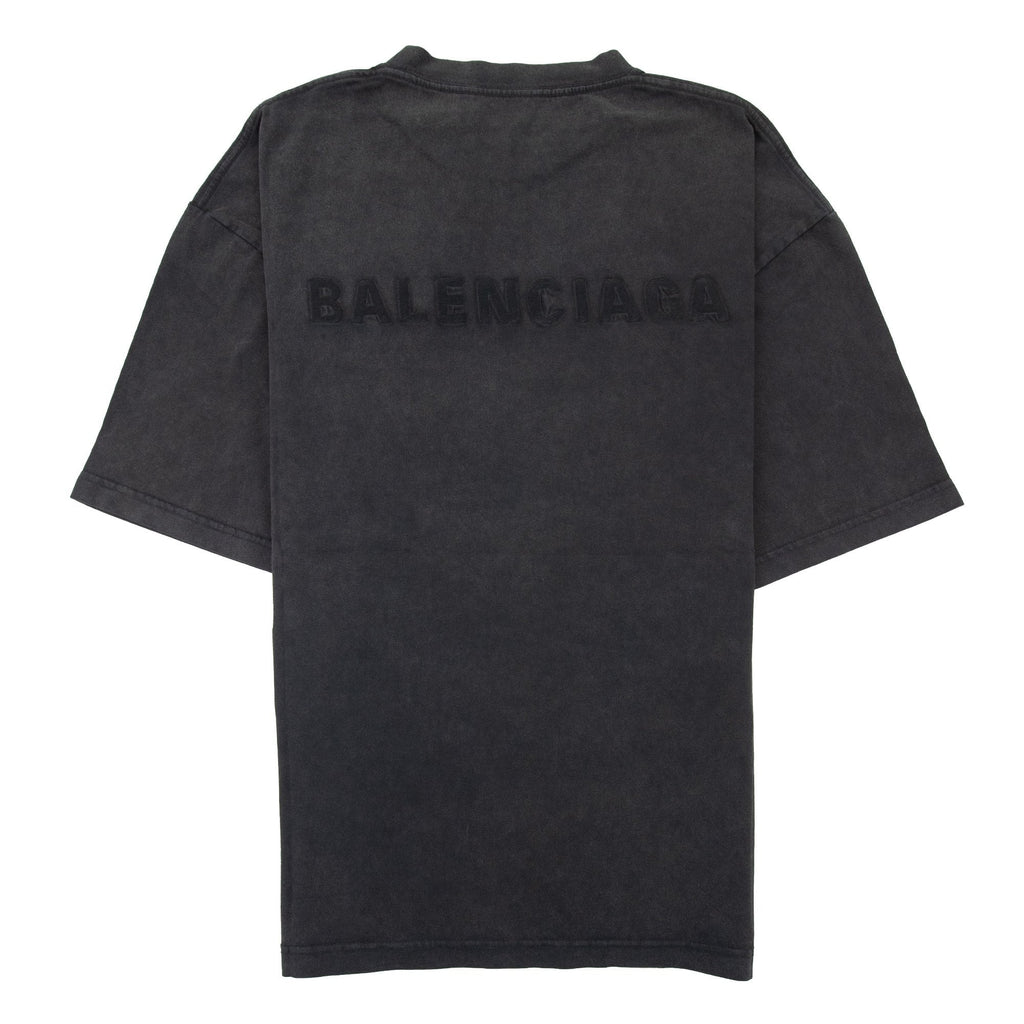 Balenciaga Logo Crewneck T Shirt Charcoal
