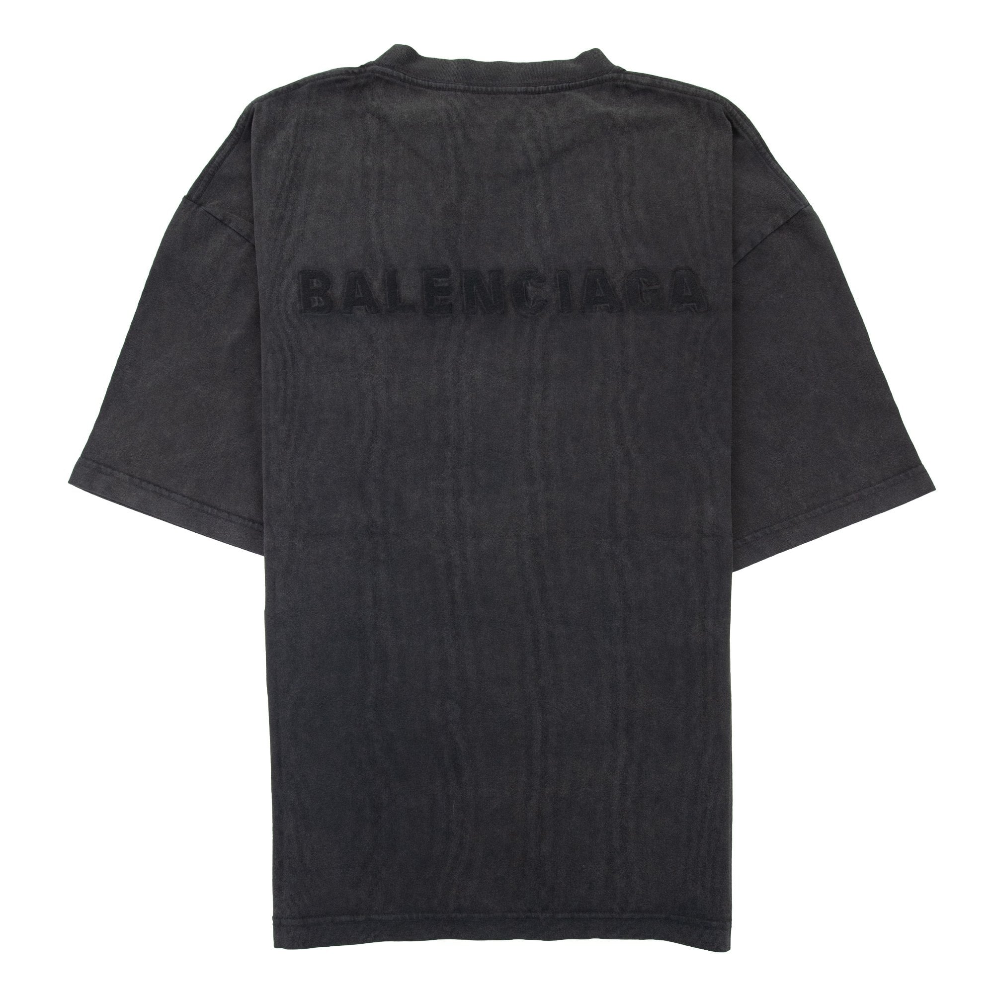 Balenciaga Logo Crewneck T Shirt Charcoal