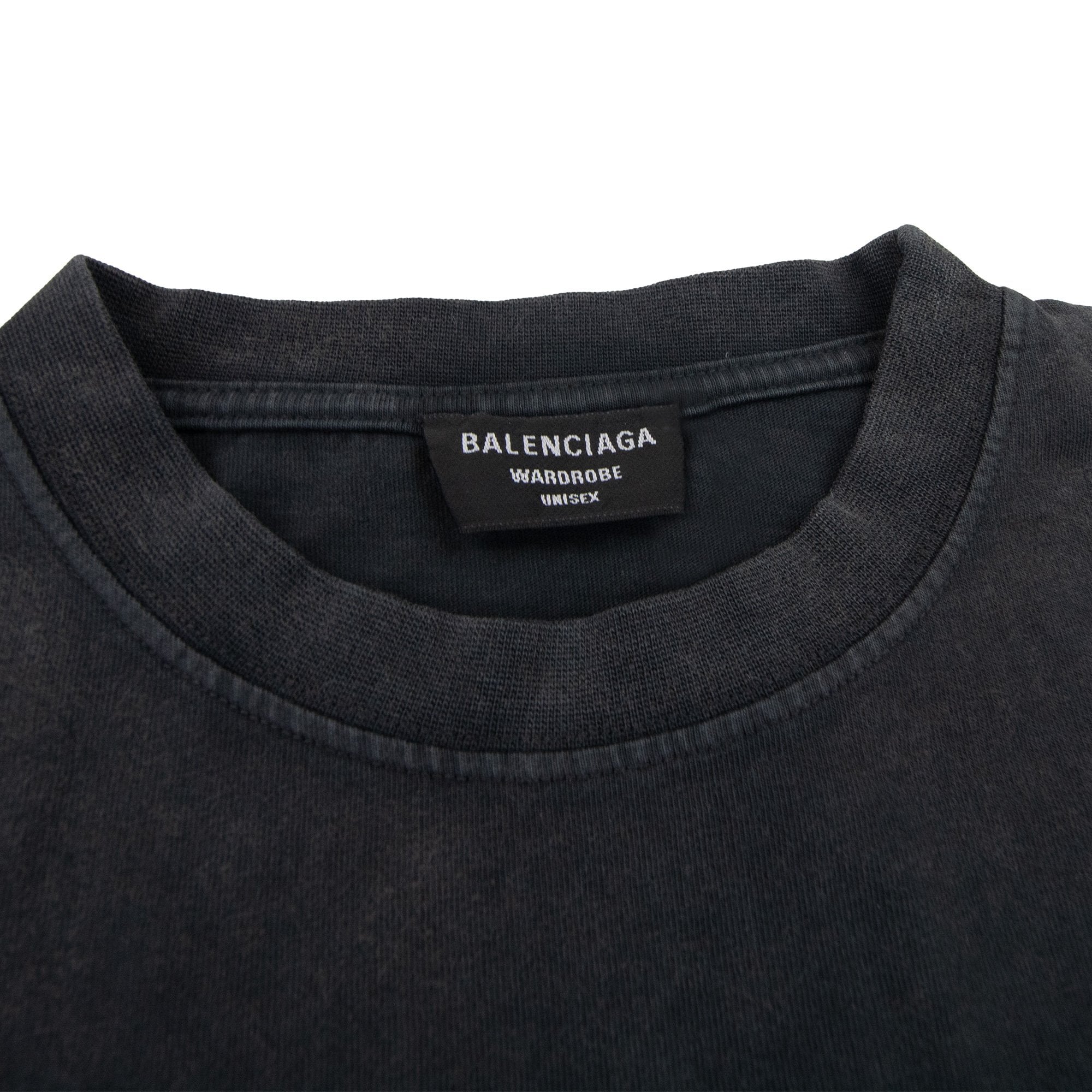 Balenciaga Logo Crewneck T Shirt Charcoal