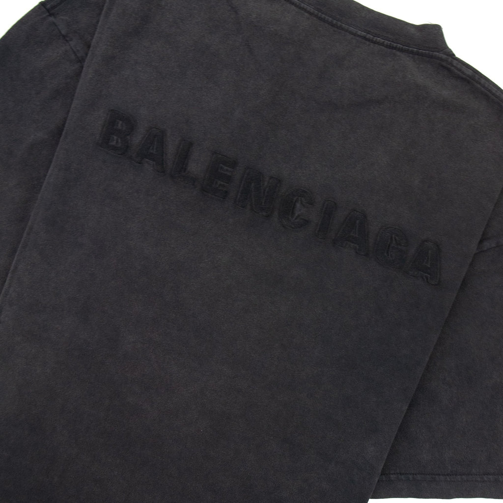Balenciaga Logo Crewneck T Shirt Charcoal
