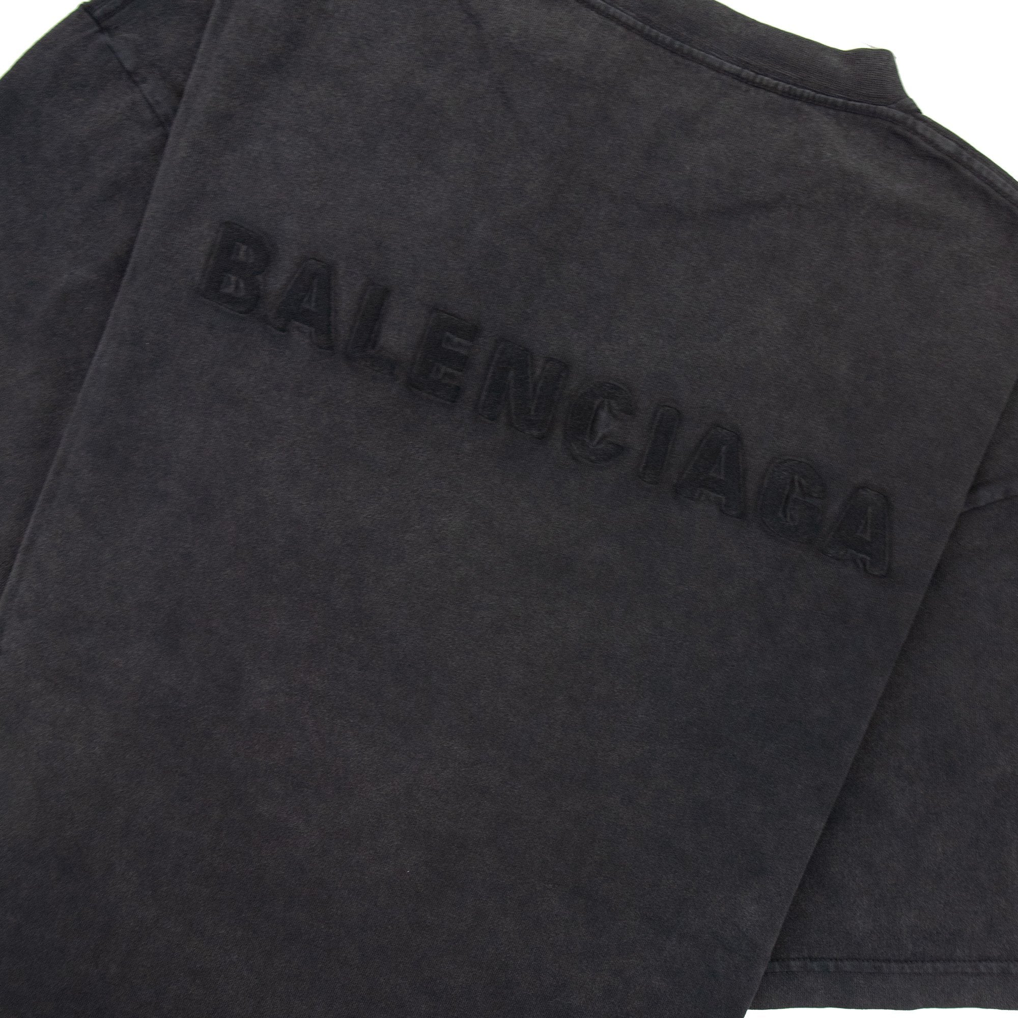 Balenciaga Logo Crewneck T Shirt Charcoal