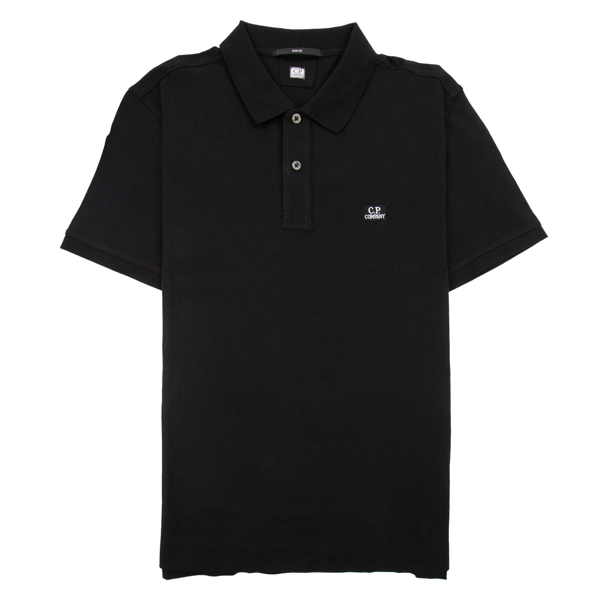Cp Company Stretch Piquet Slim Polo Shirt Black 999
