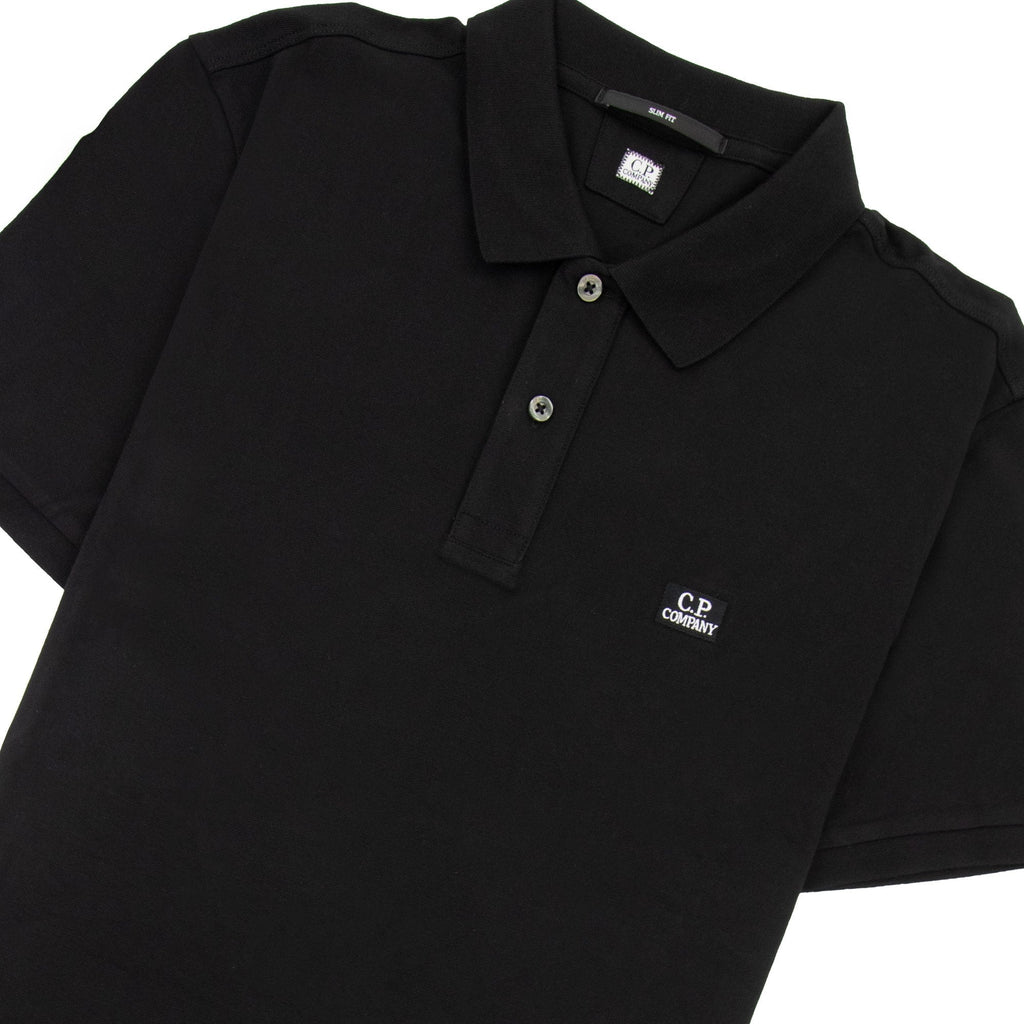 Cp Company Stretch Piquet Slim Polo Shirt Black 999
