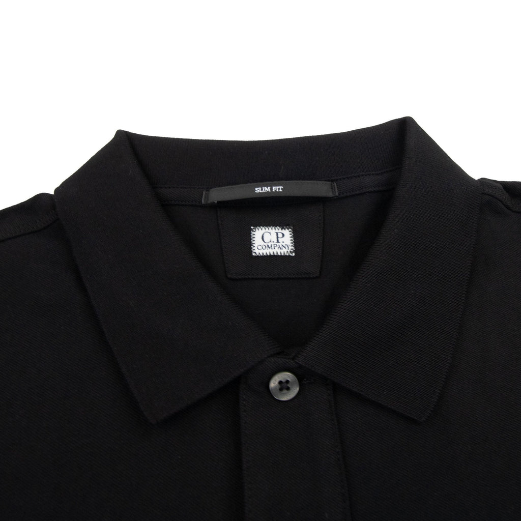Cp Company Stretch Piquet Slim Polo Shirt Black 999