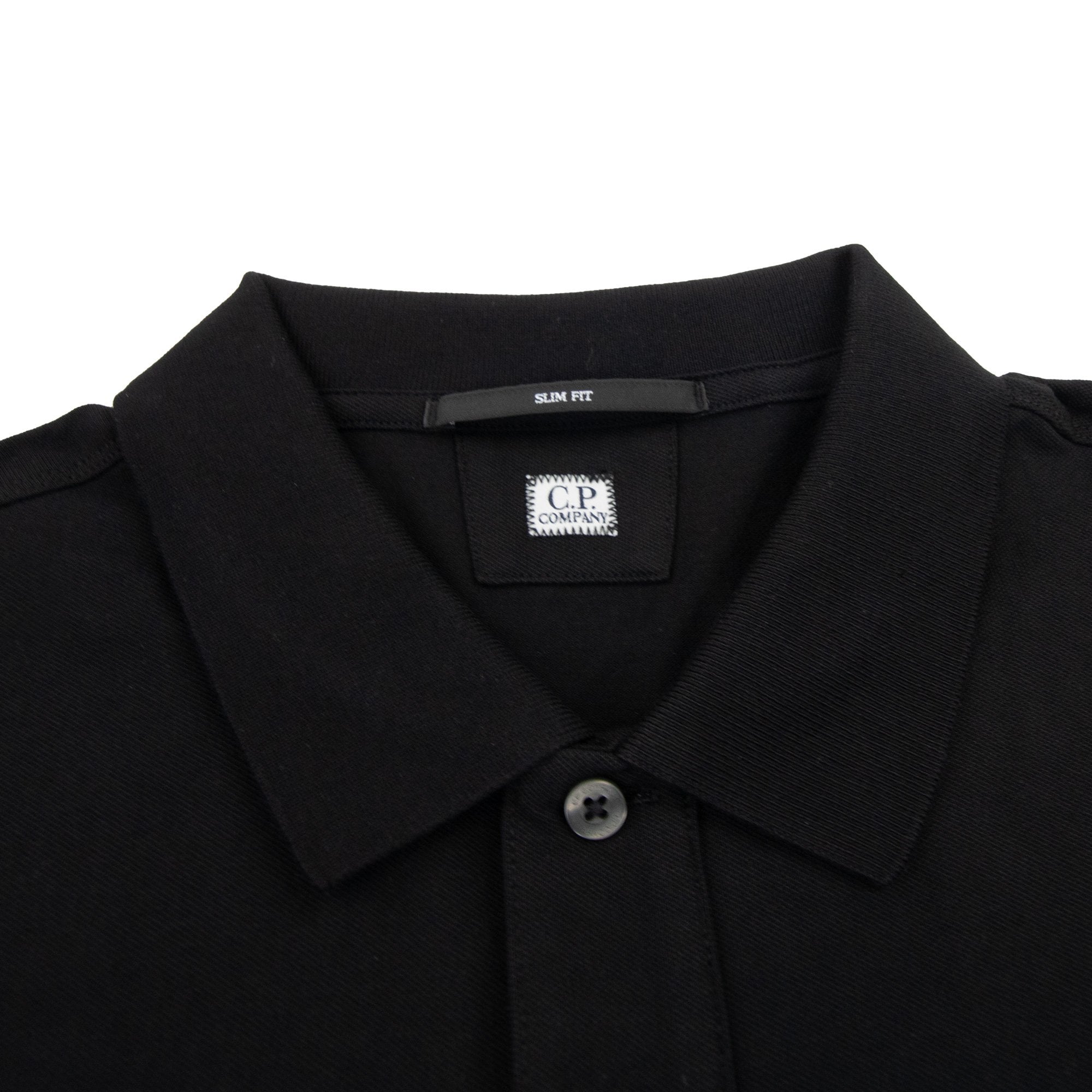 Cp Company Stretch Piquet Slim Polo Shirt Black 999