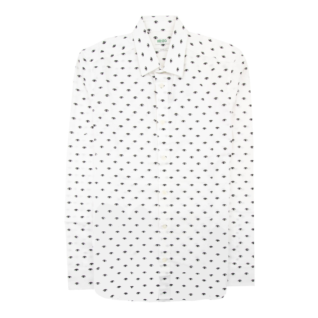 Kenzo Eye Printed Slim Fit L/s Shirt White 001