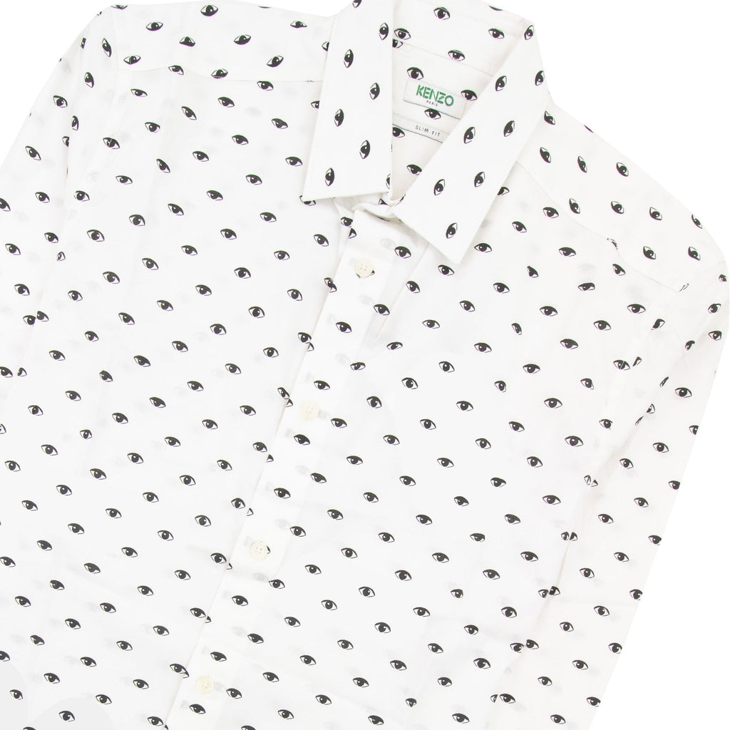 Kenzo Eye Printed Slim Fit L/s Shirt White 001
