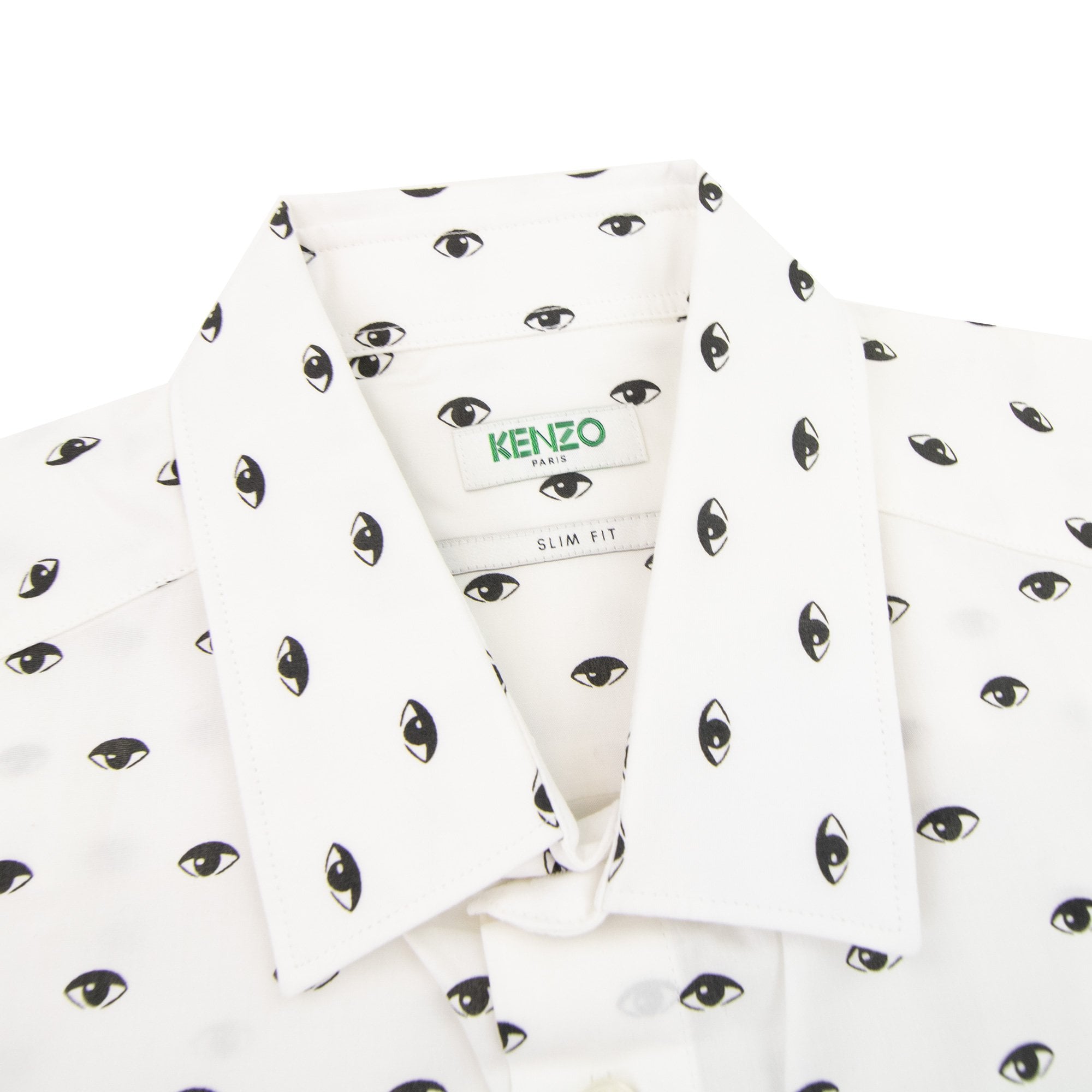Kenzo Eye Printed Slim Fit L/s Shirt White 001