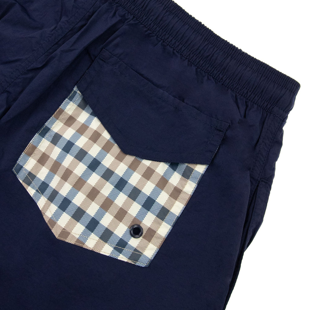 Aquascutum Beach Check Pocket Nylon Shorts Navy 11