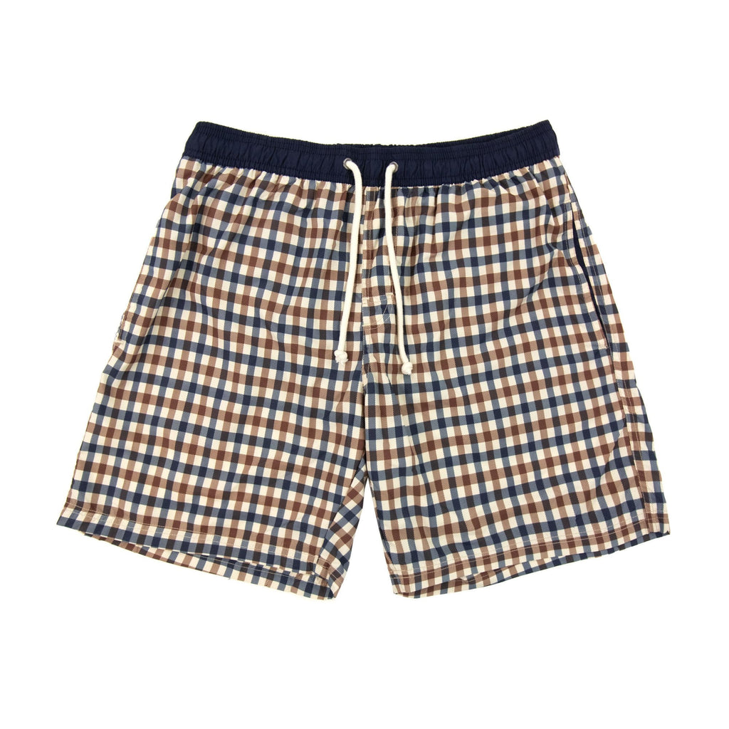 Aquascutum Beach Iconic Volley Nylon Shorts Club Check 28