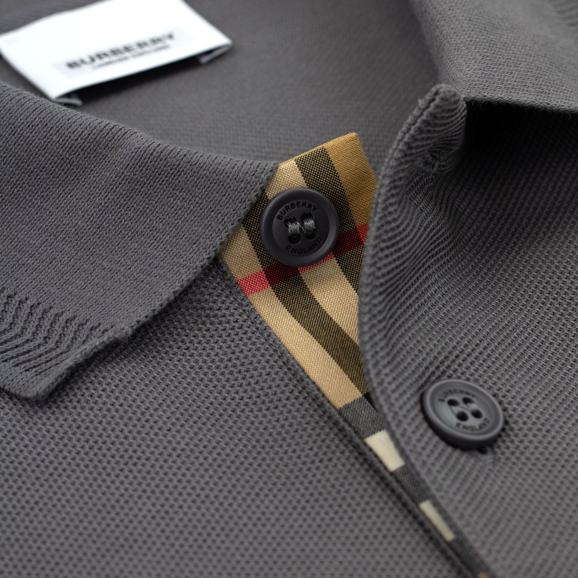 Burberry Manzoni Classic Logo Short Sleeve Polo Seal Grey