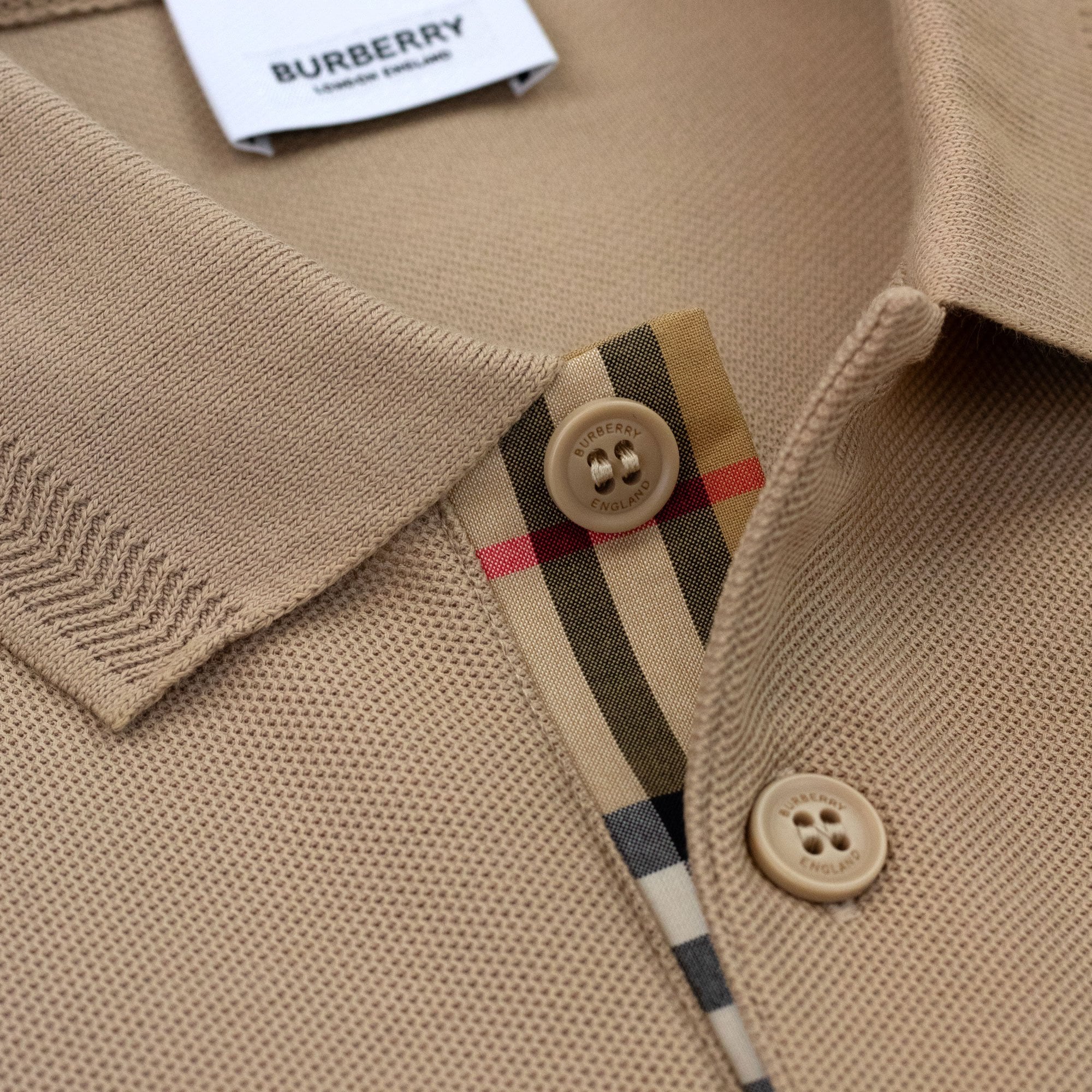 Burberry Manzoni Classic Logo Short Sleeve Polo Soft Fawn