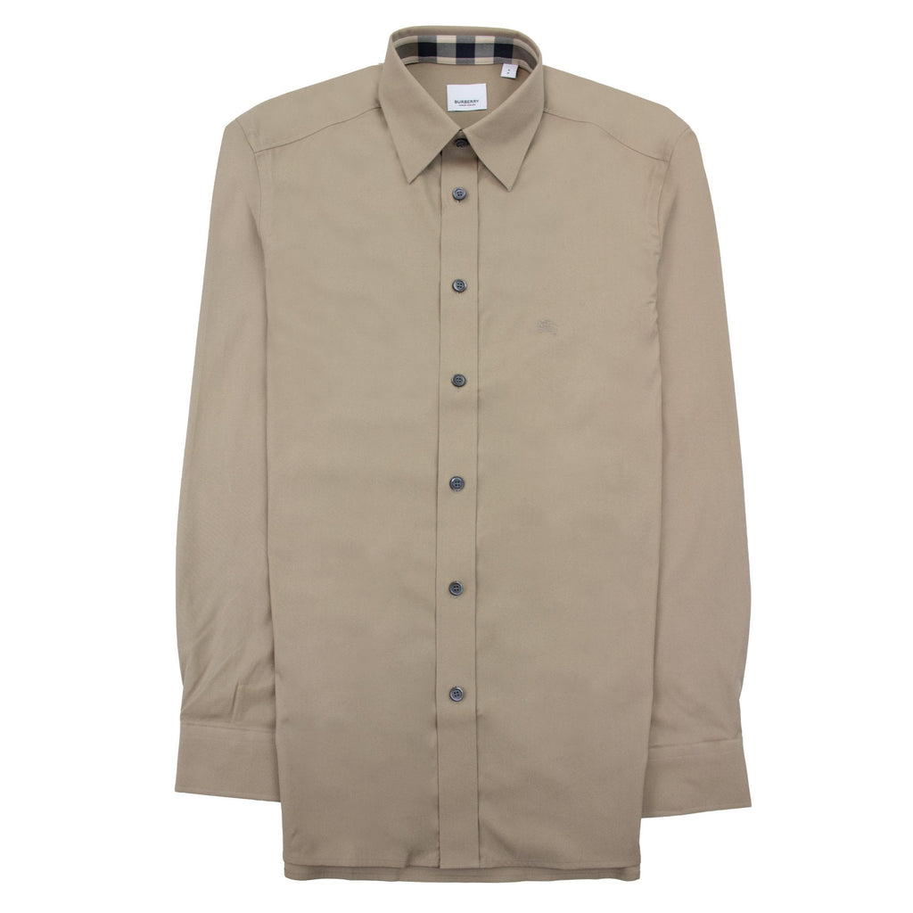 Burberry Check Collar Shirt Dark Honey