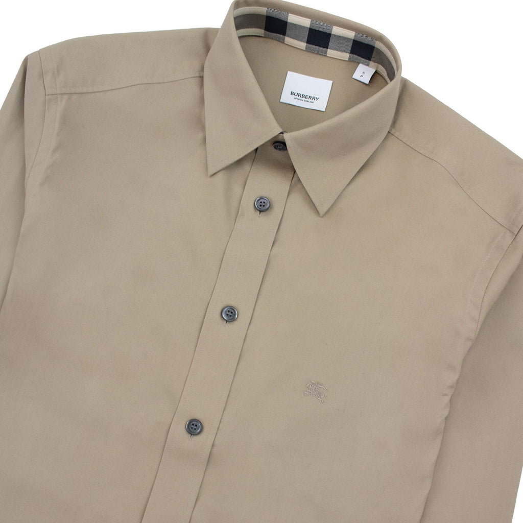 Burberry Check Collar Shirt Dark Honey