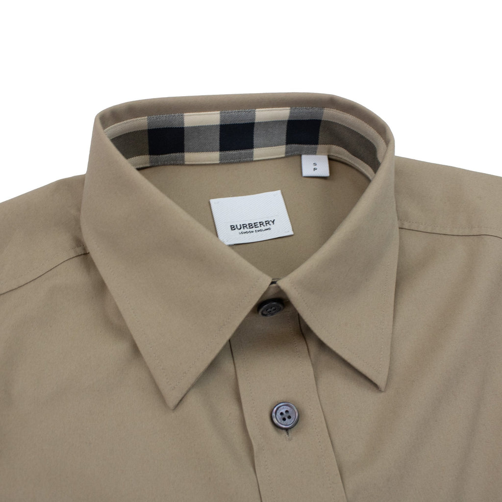 Burberry Check Collar Shirt Dark Honey