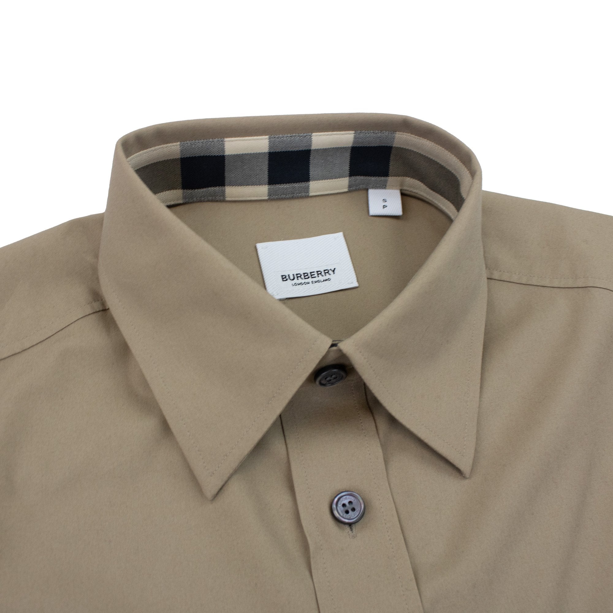 Burberry Check Collar Shirt Dark Honey