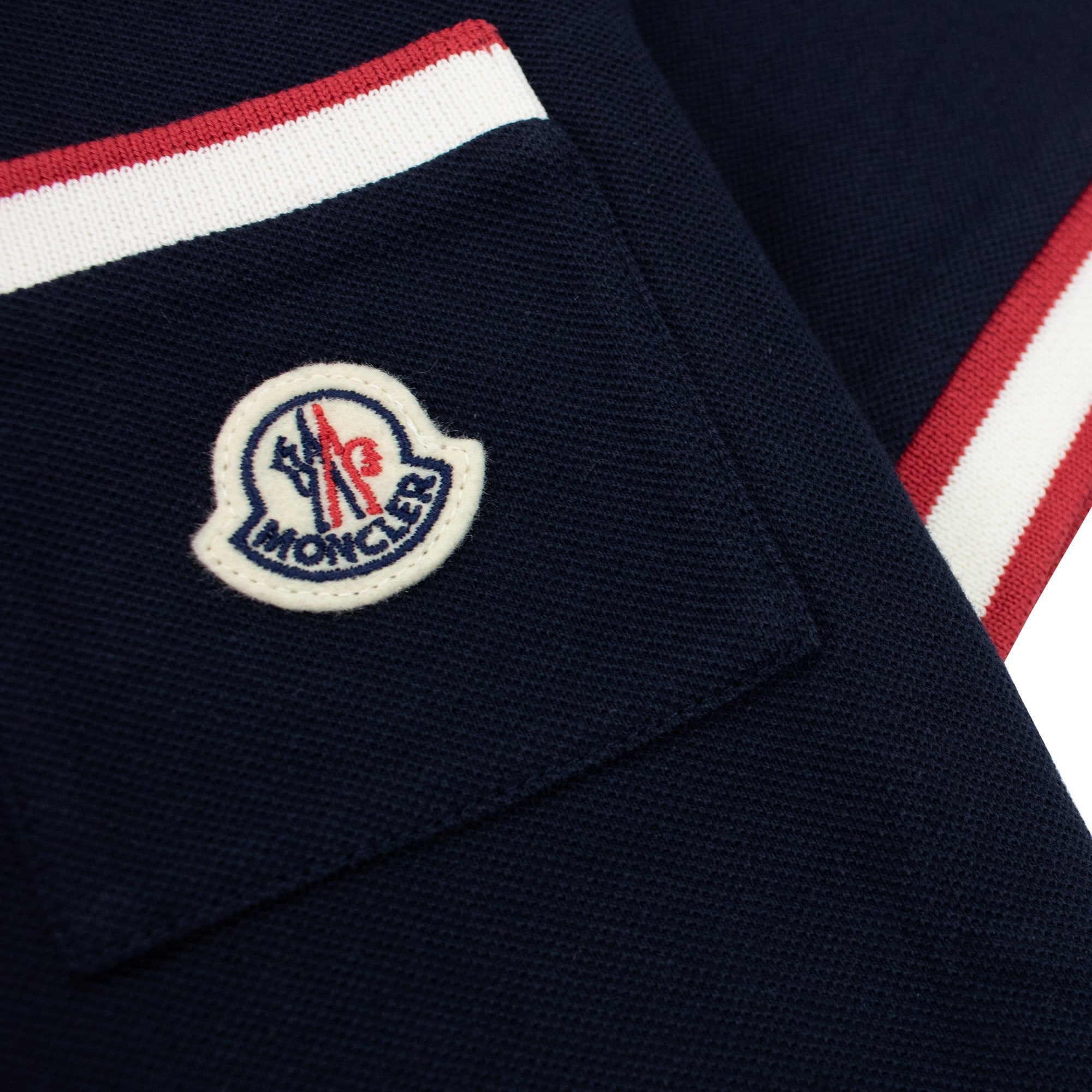 Moncler Junior Colour Block S/s Polo Navy 778