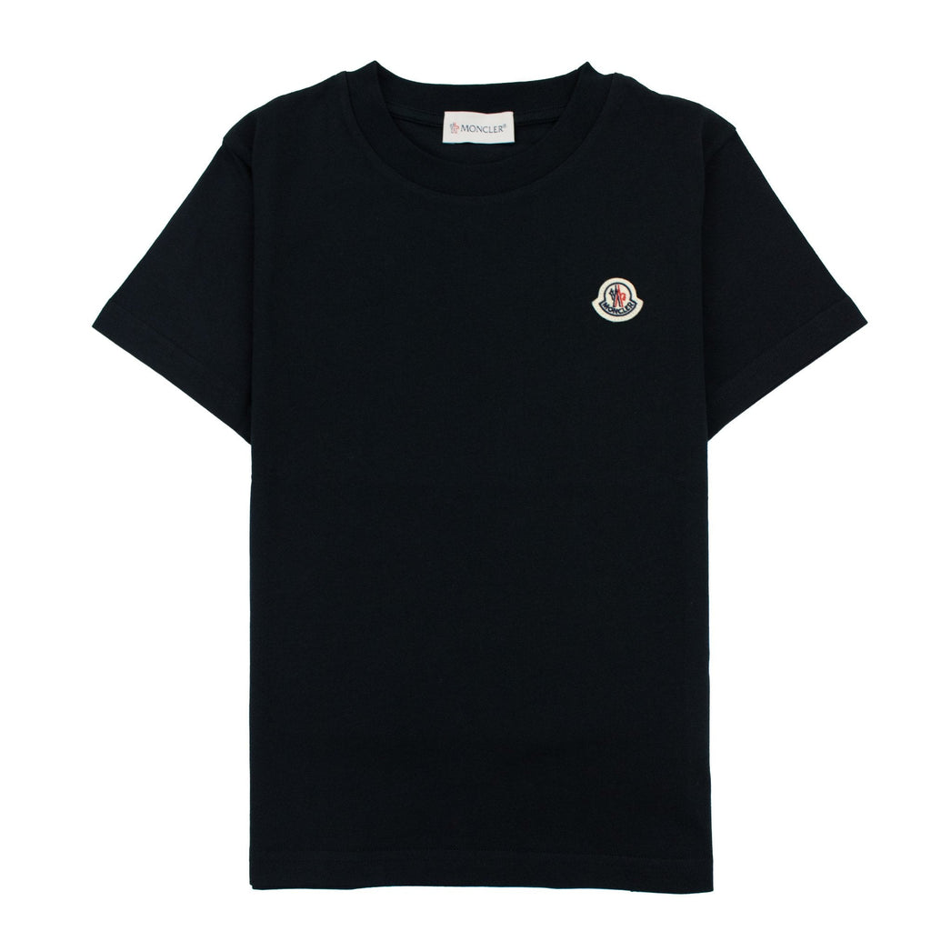 Moncler Junior Patch Logo S/s T Shirt Black 999