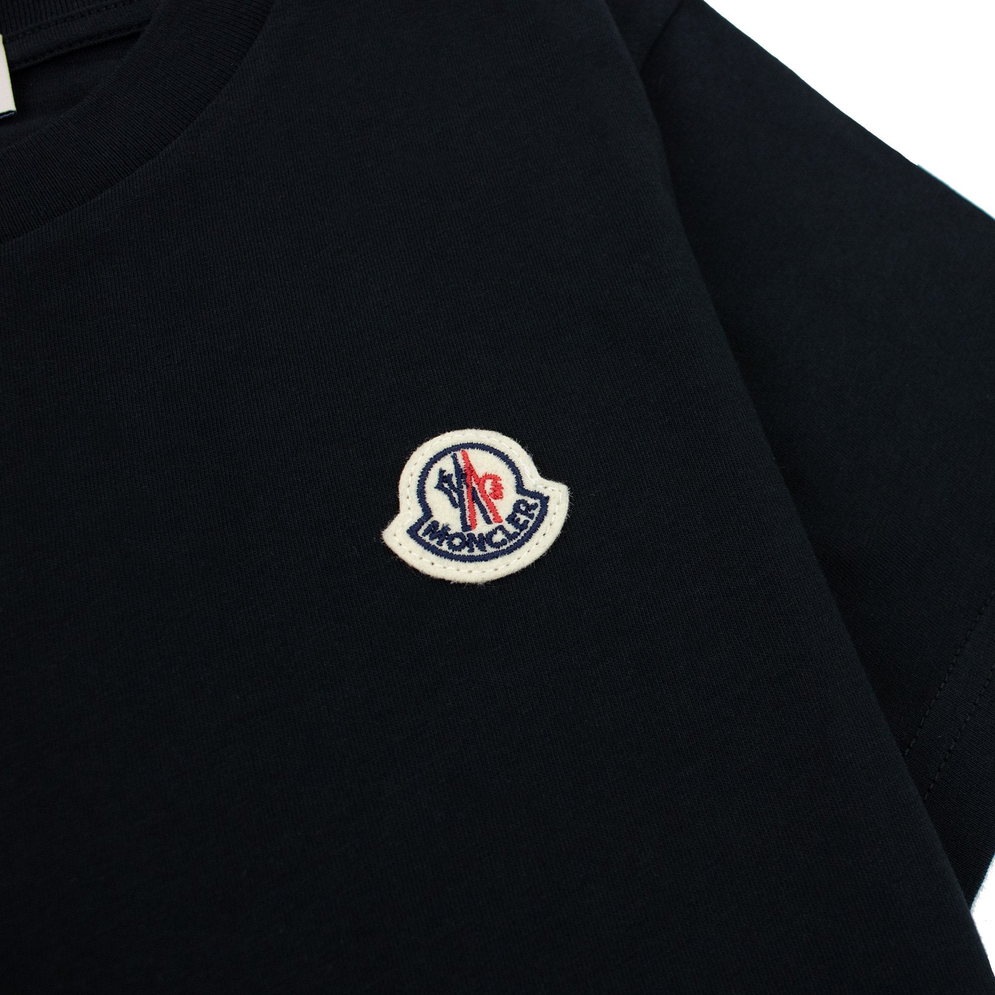 Moncler Junior Patch Logo S/s T Shirt Black 999