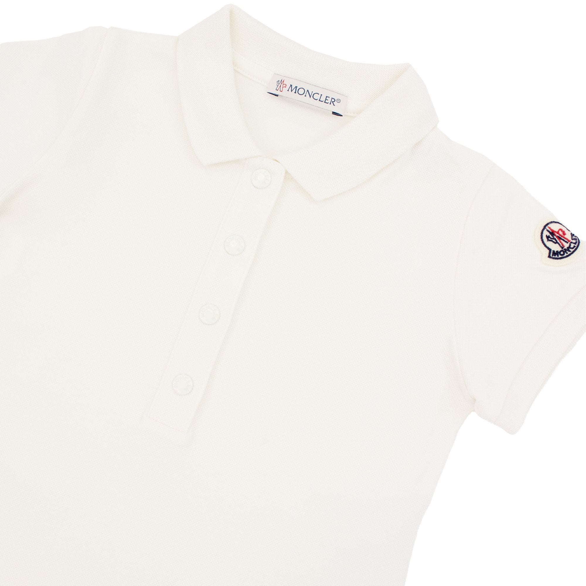 Moncler Junior Polo Shirt Dress White 034