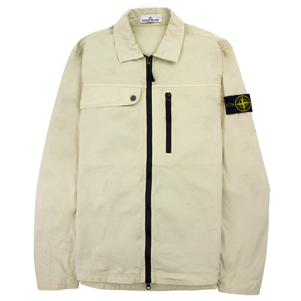 Stone Island 102100 Supima Cotton Twill Stretch Overshirt Pistachio V0051