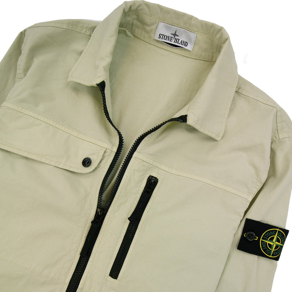 Stone Island 102100 Supima Cotton Twill Stretch Overshirt Pistachio V0051
