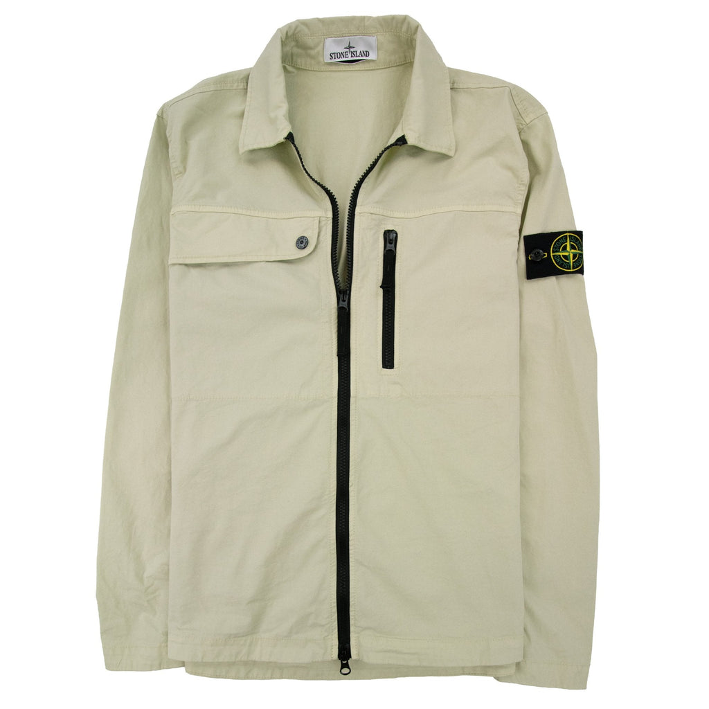 Stone Island 102100 Supima Cotton Twill Stretch Overshirt Pistachio V0051