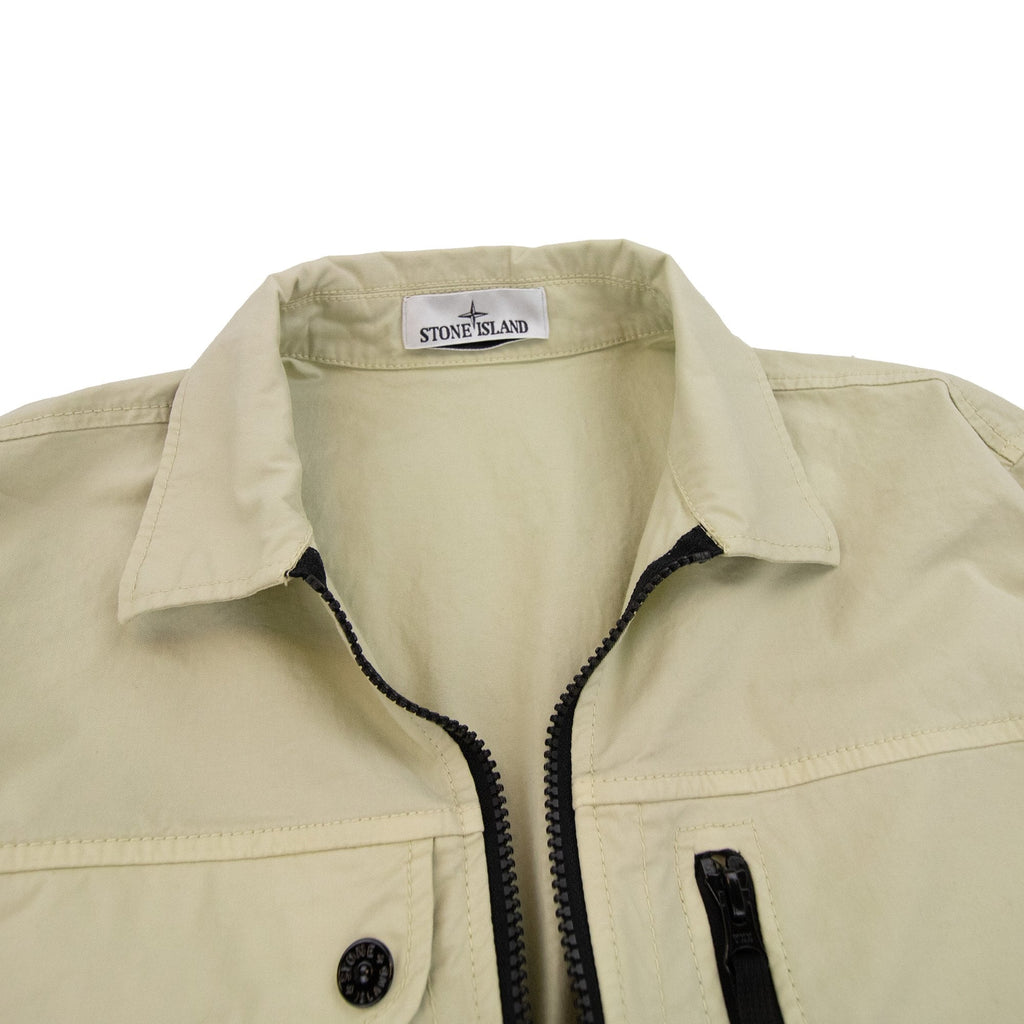Stone Island 102100 Supima Cotton Twill Stretch Overshirt Pistachio V0051