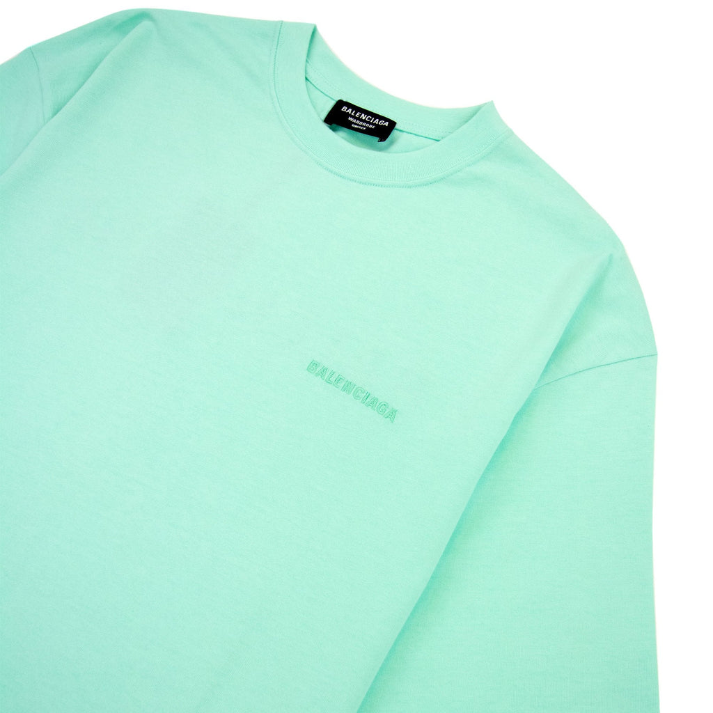 Balenciaga Logo Crewneck T Shirt Mint Green 3062