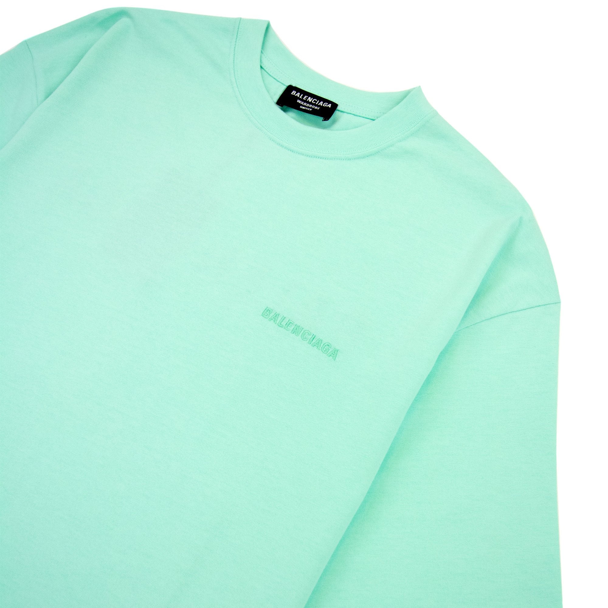 Balenciaga Logo Crewneck T Shirt Mint Green 3062